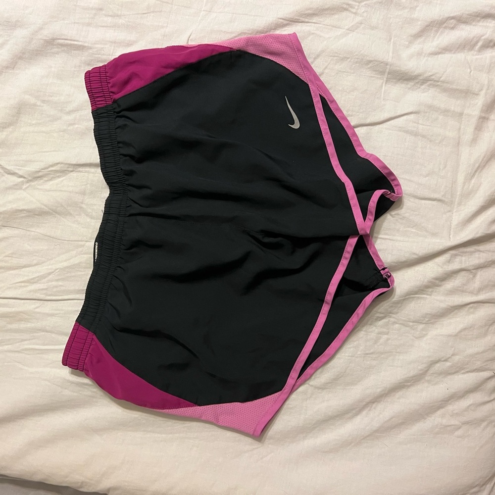 Nike Black and Purple Athletic Shorts Lightweight Design